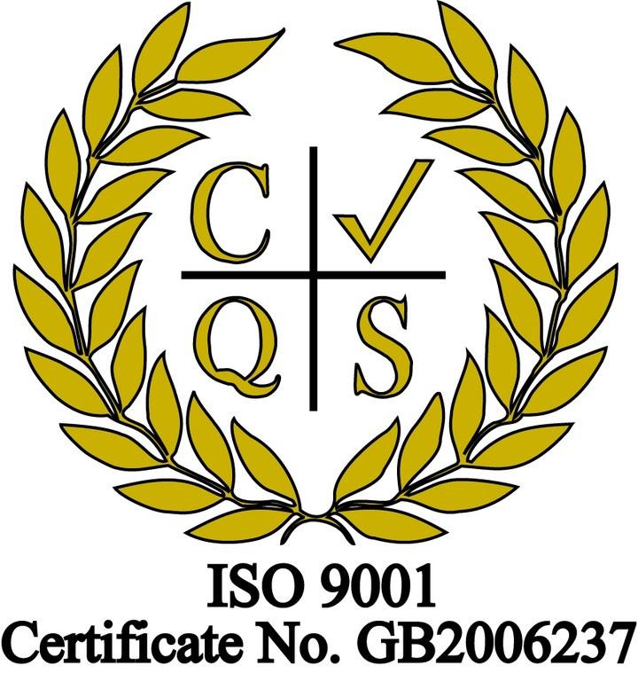 ISO 9001 certified, certificate number GB2006237. Validate with Certified Quality Systems.